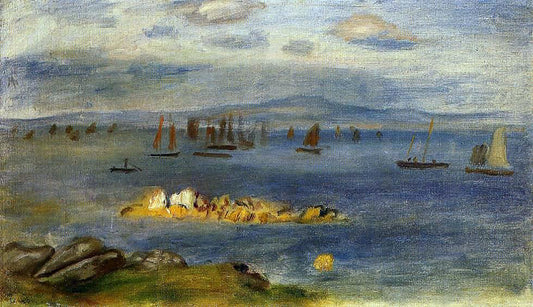  Pierre Auguste Renoir The Coast of Brittany, Fishing Boats - Hand Painted Oil Painting