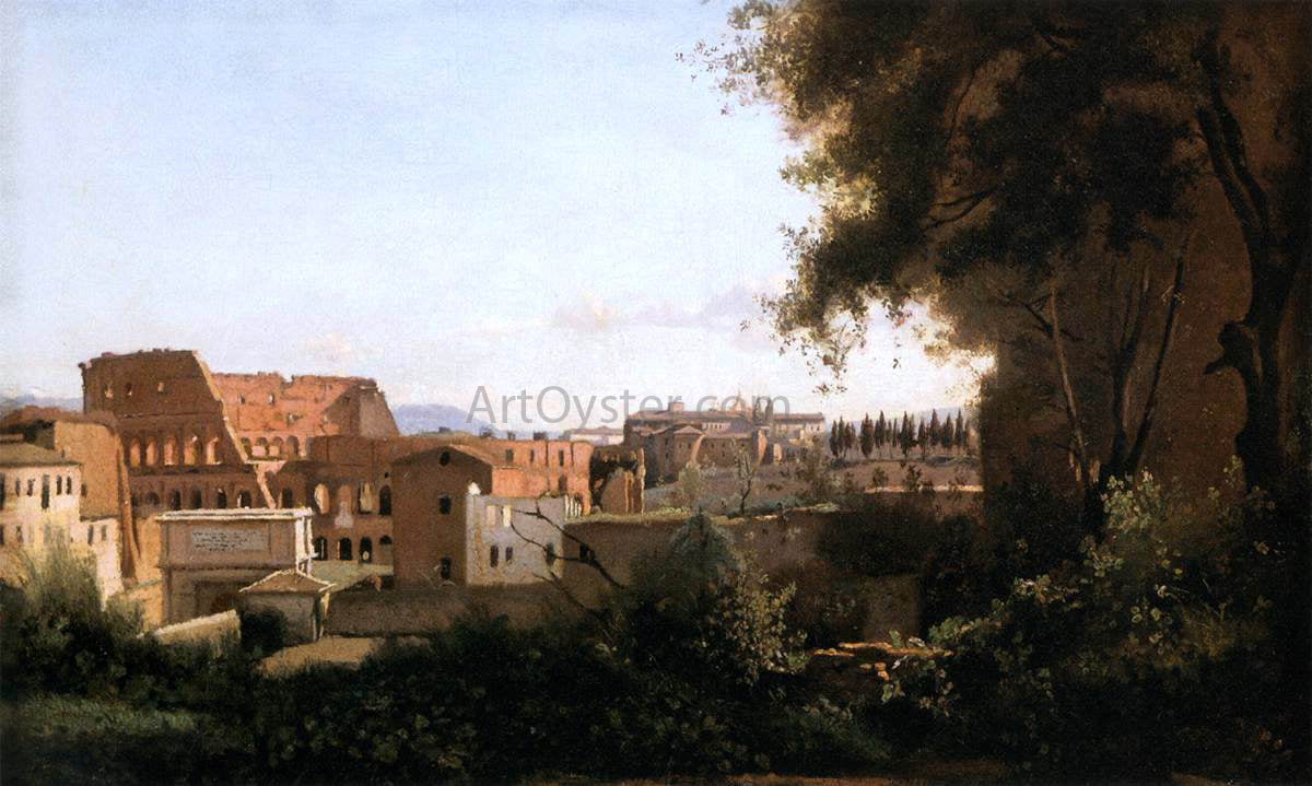  Jean-Baptiste-Camille Corot The Coliseum Seen from the Farnese Gardens - Hand Painted Oil Painting