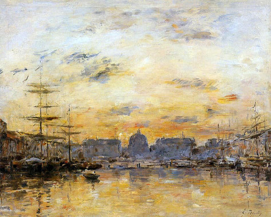  Eugene-Louis Boudin The Commerce Basin, Le Havre - Hand Painted Oil Painting