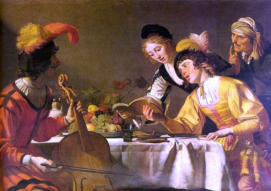  Gerrit Van Honthorst The Concert - Hand Painted Oil Painting