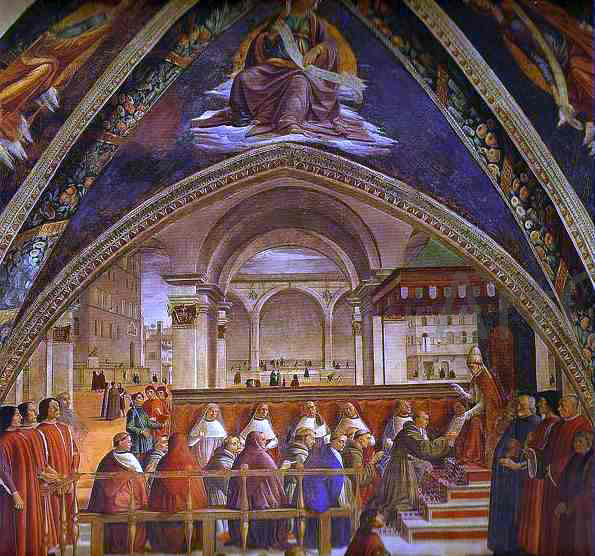  Domenico Ghirlandaio The Confirmation of the Rule of the Order of St. Francis by Pope Honorius III - Hand Painted Oil Painting
