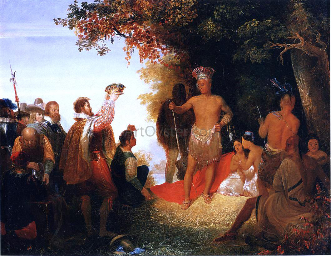  John Gadsby Chapman The Coronation of Powhatan - Hand Painted Oil Painting