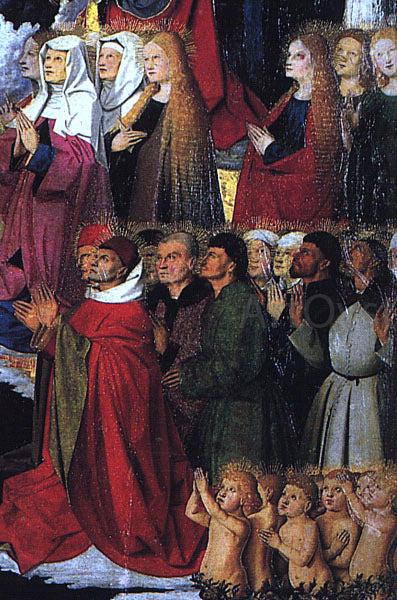  Enguerrand Charonton The Coronation of the Virgin, detail: the crowd - Hand Painted Oil Painting