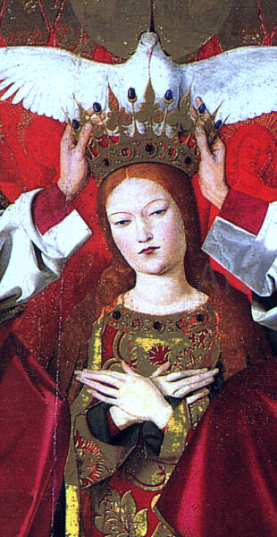  Enguerrand Charonton The Coronation of the Virgin, detail: the Virgin - Hand Painted Oil Painting