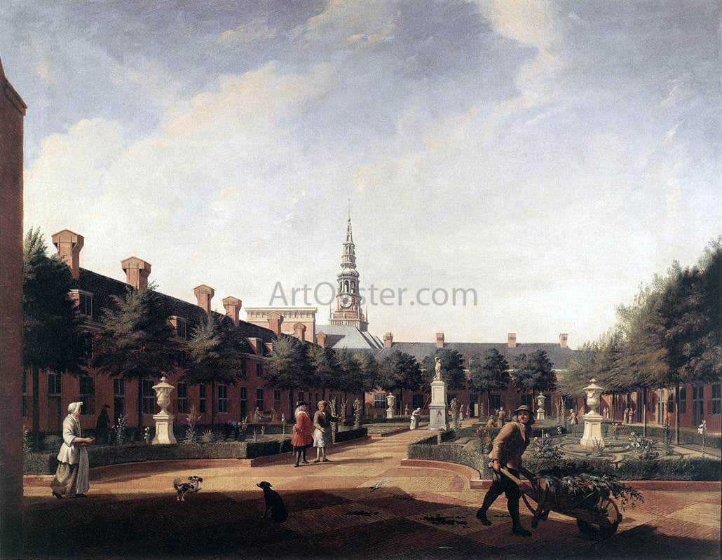  Vincent II Laurensz. Van der Vinne The Courtyard of the Proveniershof - Hand Painted Oil Painting