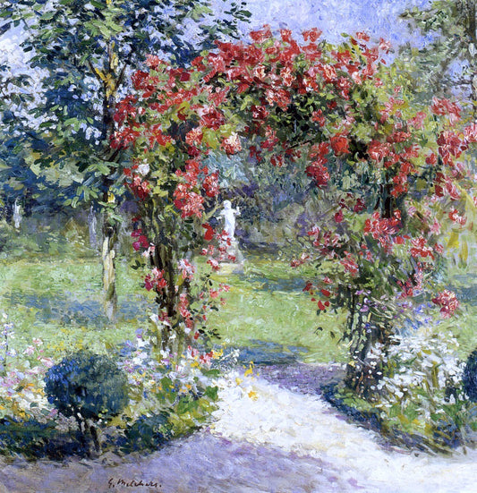  Gari Melchers The Crimson Rambler - Hand Painted Oil Painting
