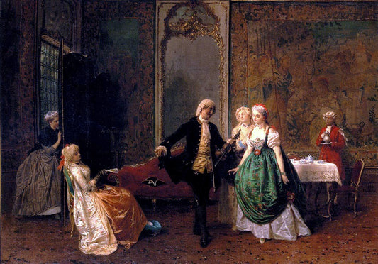  Domenico Induno The Dancing Lesson - Hand Painted Oil Painting