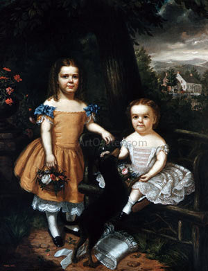  Theodore E Pine The Daughters of Daniel T. MacFarlan - Hand Painted Oil Painting
