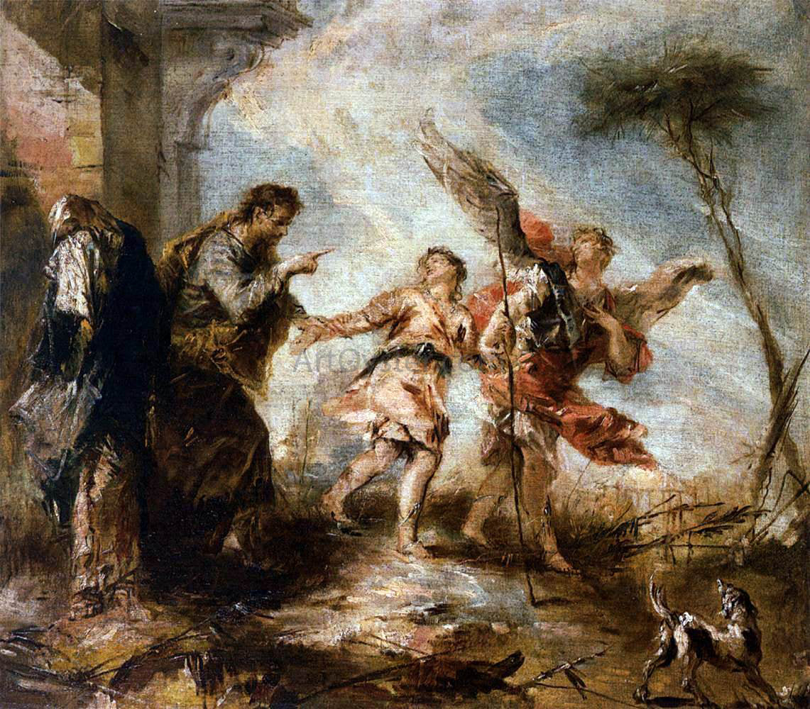  Giovanni Antonio Guardi The Departure of Tobias - Hand Painted Oil Painting