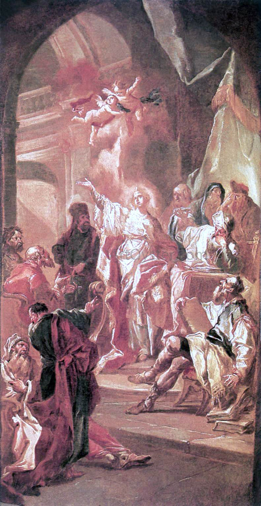  Johann Lucas Kracker The Dispute between St Catherine of Alexandria and the Philosophers - Hand Painted Oil Painting