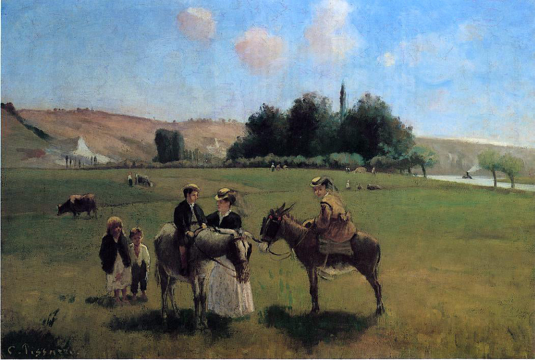  Camille Pissarro The Donkey Ride at Le Roche Guyon - Hand Painted Oil Painting