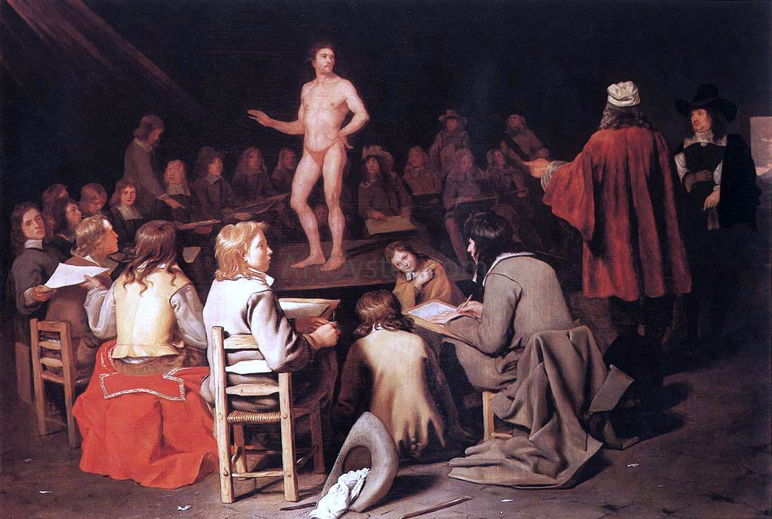  Michiel Sweerts The Drawing Class - Hand Painted Oil Painting