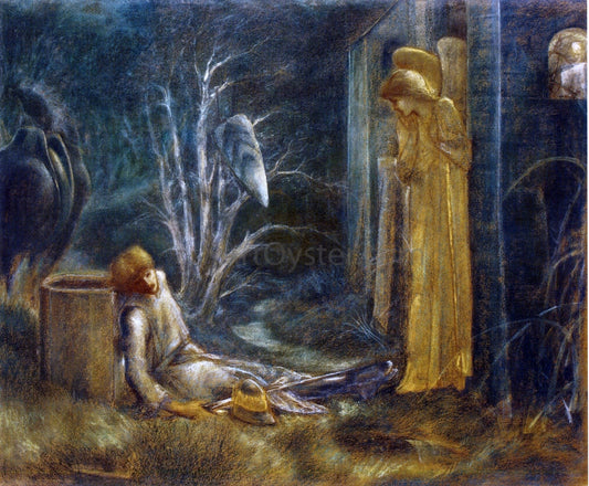  Sir Edward Burne-Jones The Dream of Lancelot (Study) - Hand Painted Oil Painting