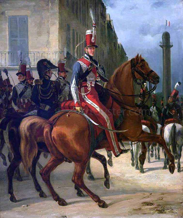  Horace Vernet The Duke of Chartres on Horseback - Hand Painted Oil Painting