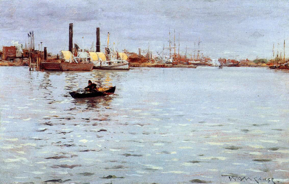  William Merritt Chase The East River - Hand Painted Oil Painting