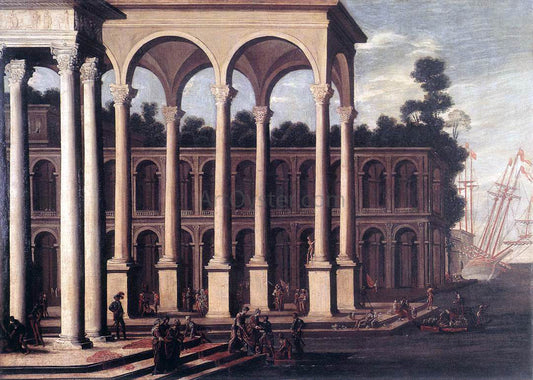  Agostino Tassi The Embarkation of a Queen - Hand Painted Oil Painting