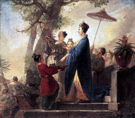  Bernhard Rode The Empress of China Culling Mulberry Leaves - Hand Painted Oil Painting
