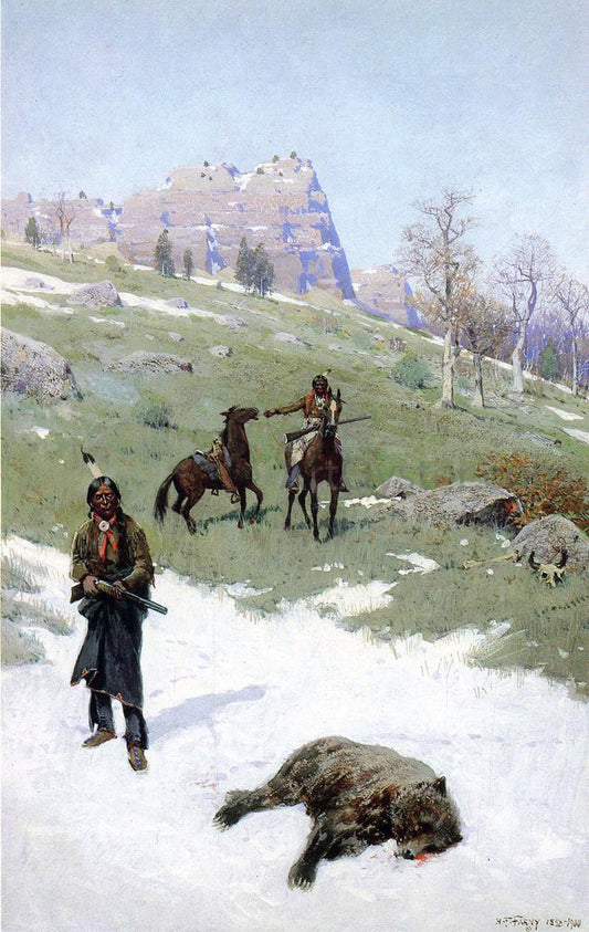  Henry F Farney The End of a Monarch (also known as The Last of His Race) - Hand Painted Oil Painting