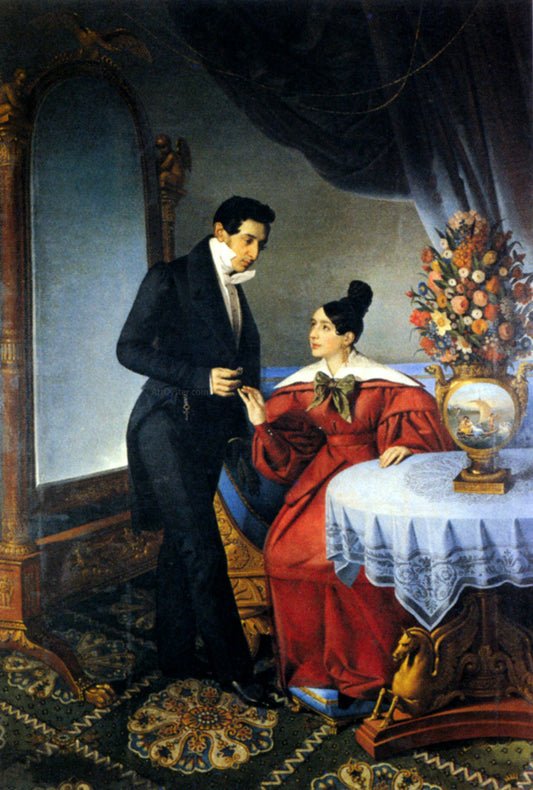  Giuseppe Tominz The Engaged Couple - Hand Painted Oil Painting