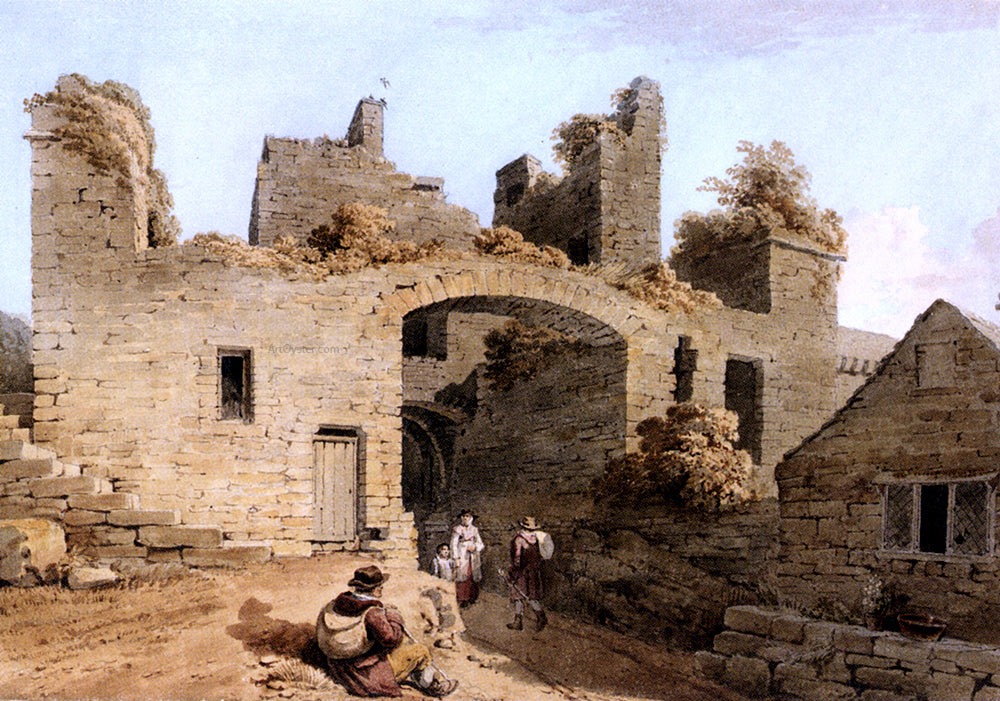  Joseph Powell The Entrance To Conway Castle, Caernarvonshire - Hand Painted Oil Painting