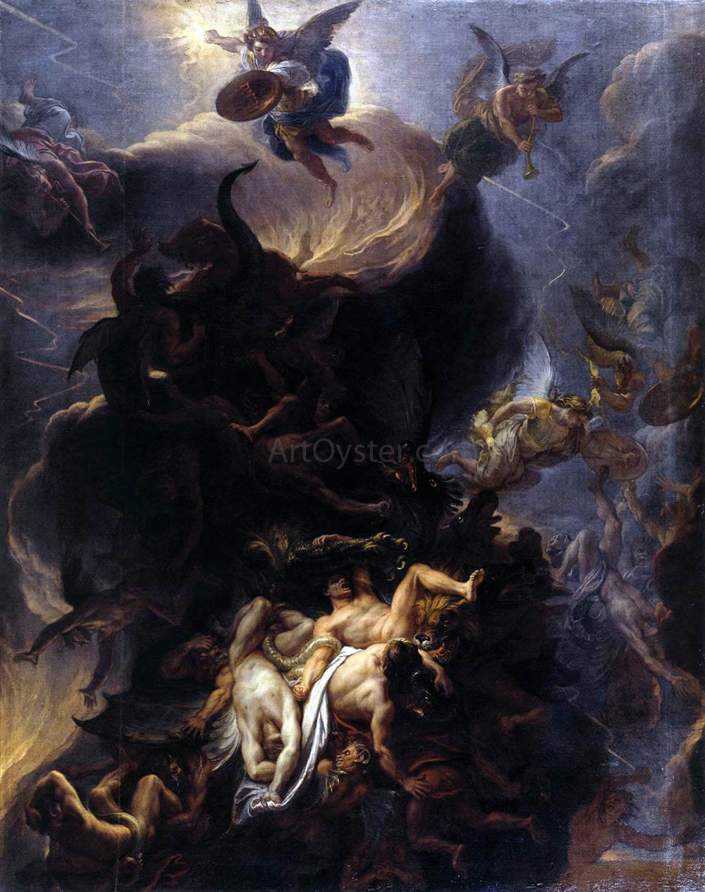  Charles Le Brun The Fall of the Rebel Angels - Hand Painted Oil Painting