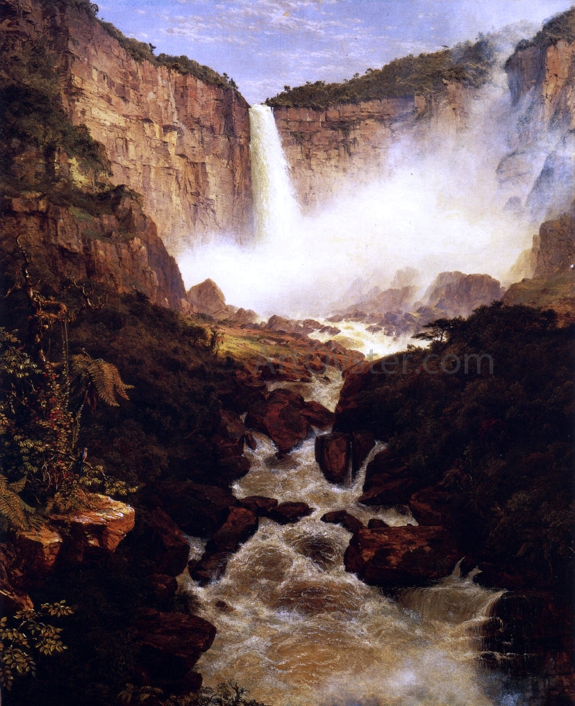  Frederic Edwin Church The Falls of Tequendama, Near Bogota, New Granada - Hand Painted Oil Painting