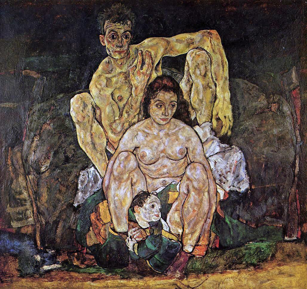  Egon Schiele The Family - Hand Painted Oil Painting