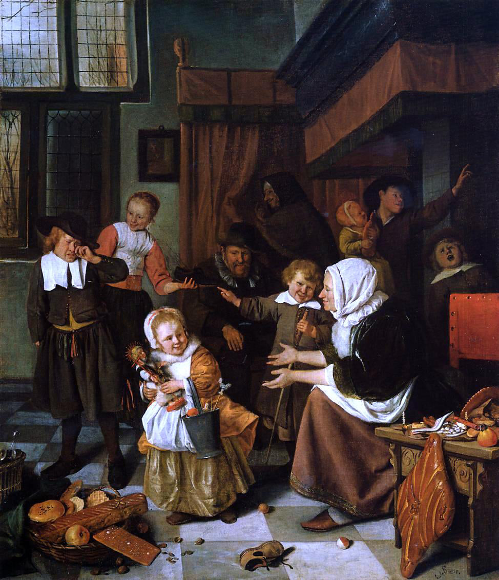  Jan Steen The Feast of Saint Nicholas - Hand Painted Oil Painting