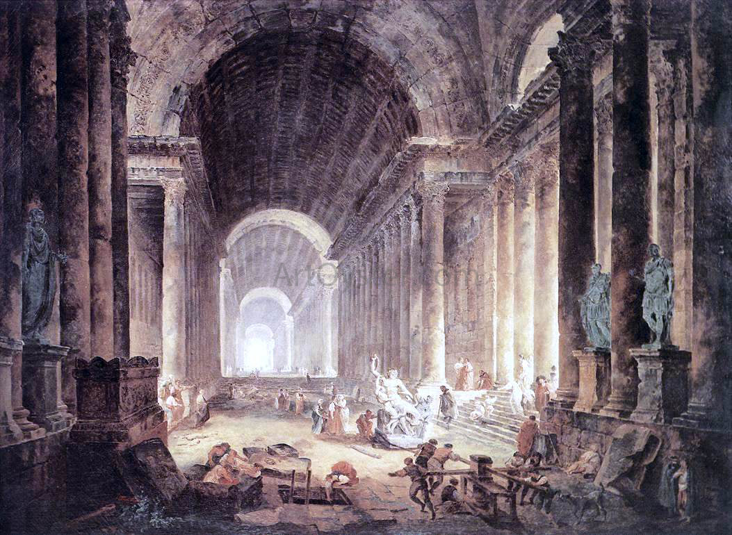  Hubert Robert The Finding of the Laocoon - Hand Painted Oil Painting