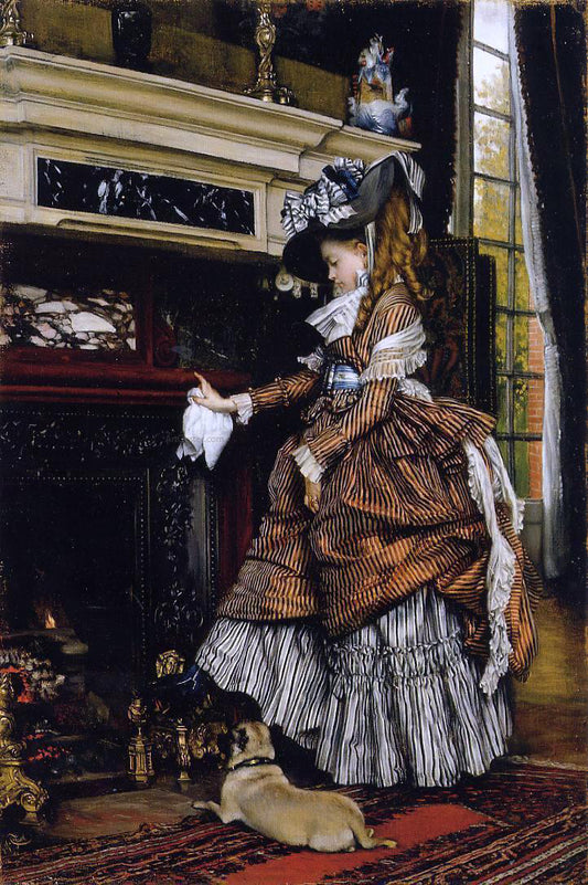  James Tissot The Fireplace - Hand Painted Oil Painting