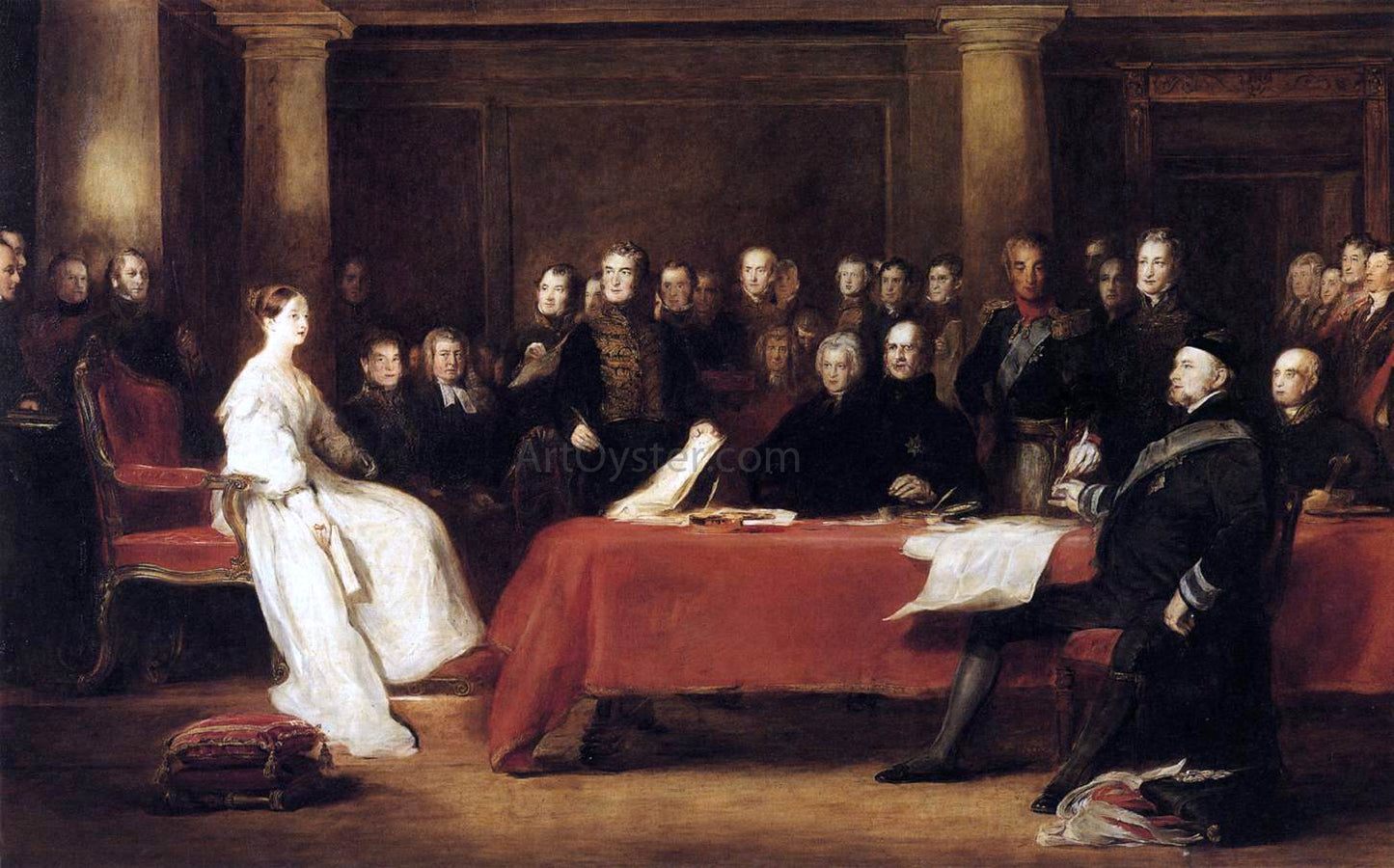  Sir David Wilkie The First Council of Queen Victoria - Hand Painted Oil Painting