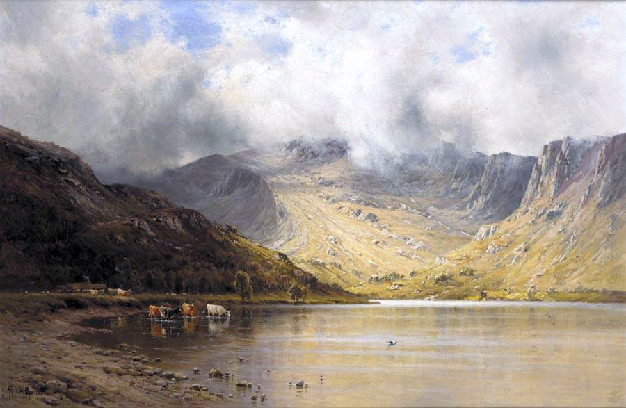  Senior Alfred De Breanski The Foxes Path to Cader, Dolgelly - Hand Painted Oil Painting