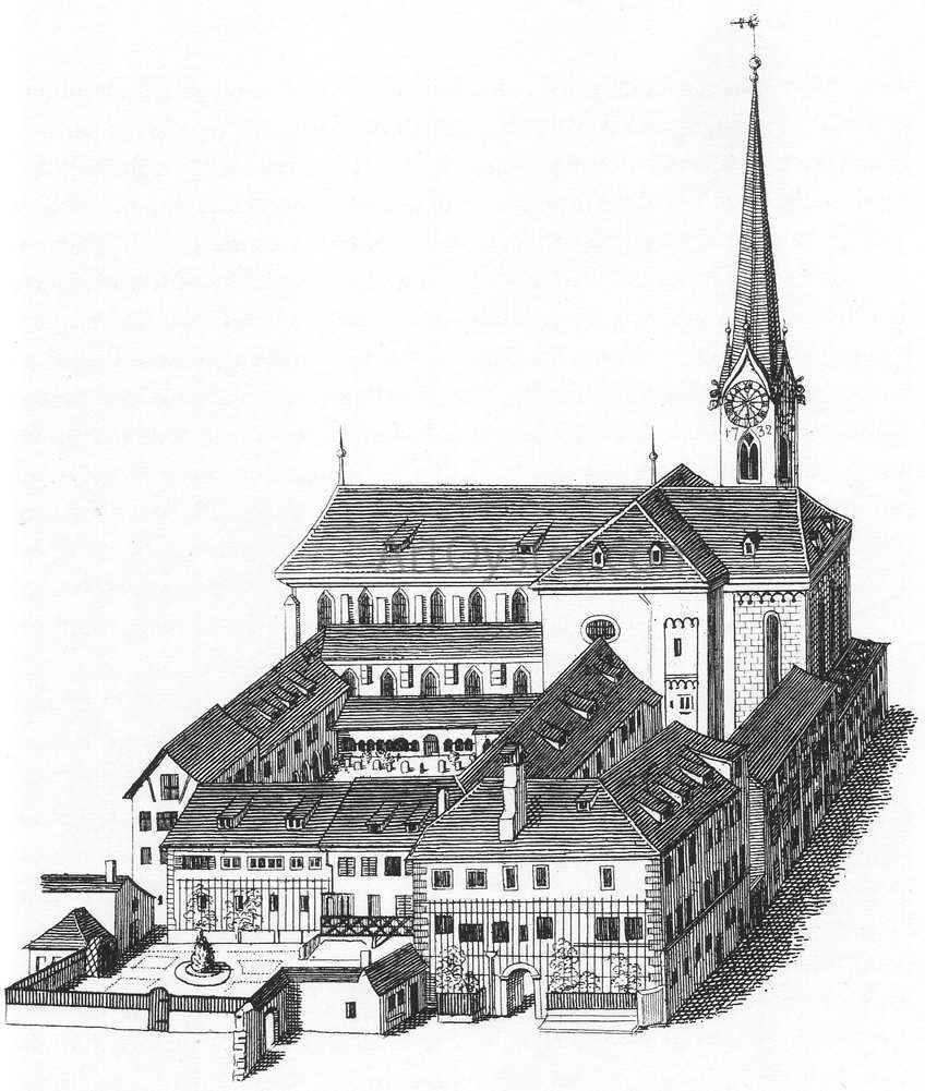  Heinrich Keller The Fraumunsterkirche in Zurich - Hand Painted Oil Painting