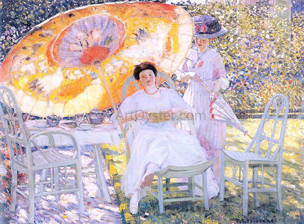  Frederick Carl Frieseke The Garden Parasol - Hand Painted Oil Painting