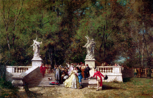  Ferdinand Heilbuth The Garden Party - Hand Painted Oil Painting