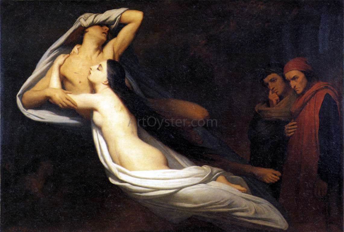  Ary Scheffer The Ghosts of Paolo and Francesca Appear to Dante and Virgil - Hand Painted Oil Painting