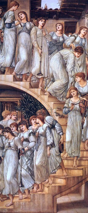  Sir Edward Burne-Jones The Golden Stairs (also known as 'The King's Wedding' or 'Music on the Stairs') - Hand Painted Oil Painting