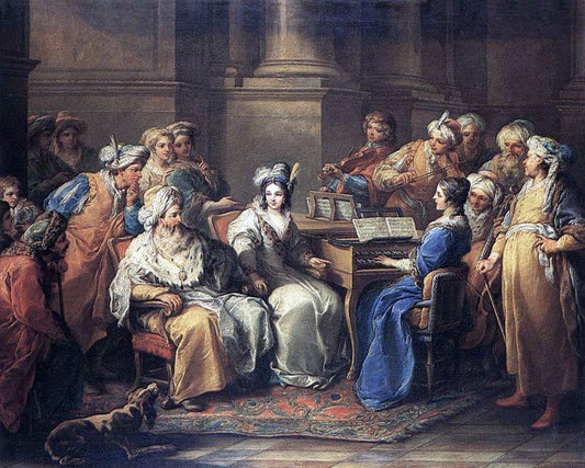  Carle Van Loo The Grand Turk Giving a Concert to his Mistress - Hand Painted Oil Painting