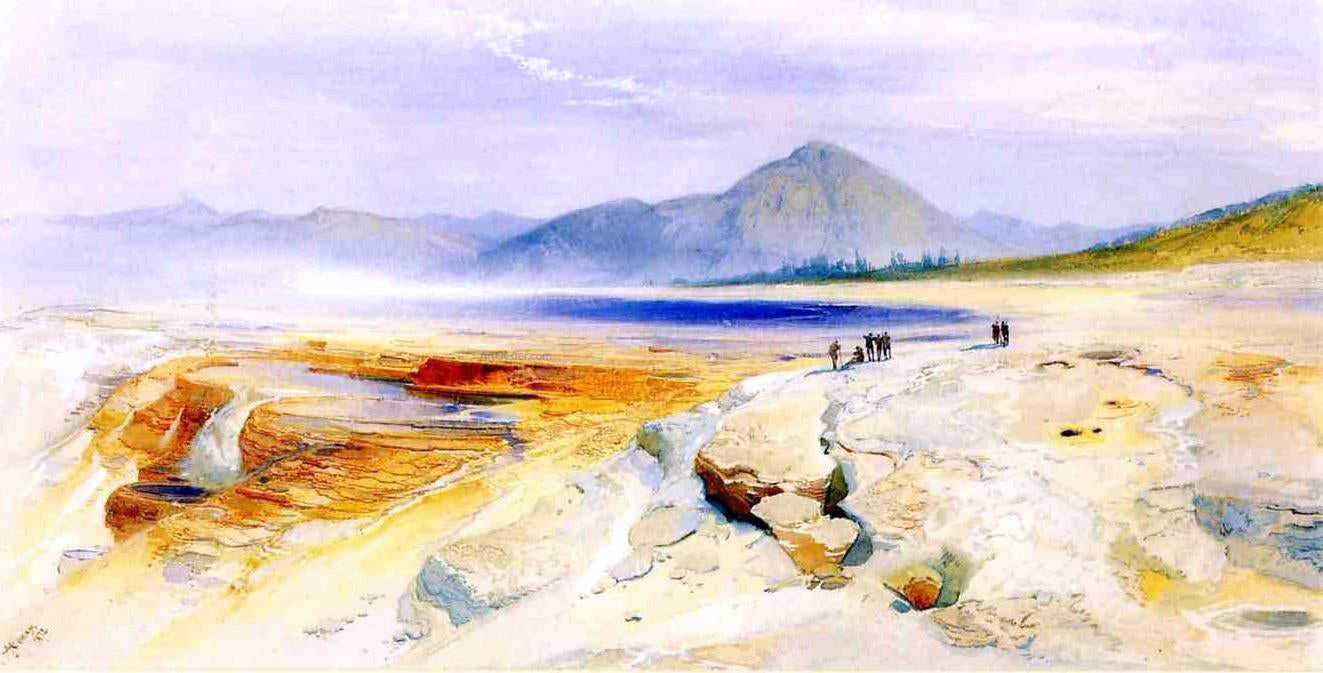  Thomas Moran The Great Hot Springs, Gardiners River - Hand Painted Oil Painting