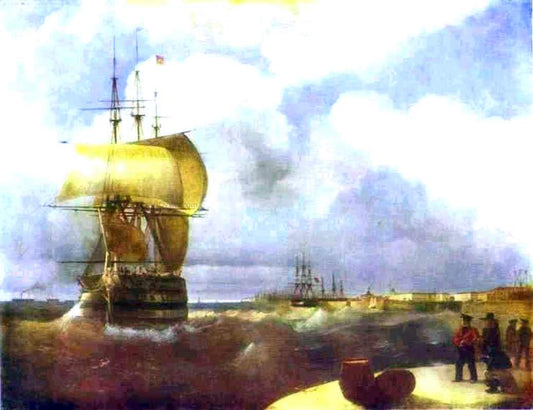  Ivan Constantinovich Aivazovsky The Great Roads at Kronstadt - Hand Painted Oil Painting