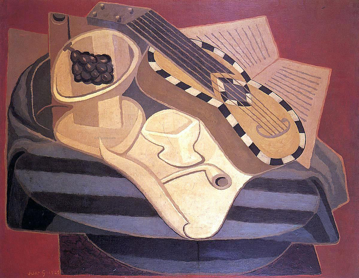  Juan Gris The Guitar with Inlay - Hand Painted Oil Painting