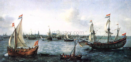  Hendrick Cornelisz Vroom The Harbour in Amsterdam - Hand Painted Oil Painting