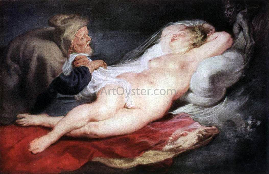  Peter Paul Rubens The Hermit and the Sleeping Angelica - Hand Painted Oil Painting