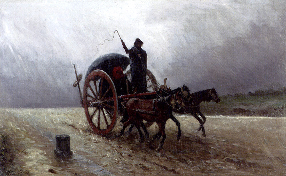  Francesco Giovanni Mancini The Horses And Trap - Hand Painted Oil Painting