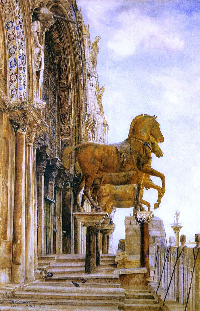  Henry Roderick Newman The Horses of St. Mark's - Hand Painted Oil Painting