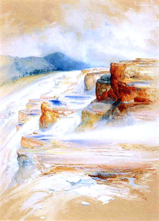  Thomas Moran The Hot Springs of Gardiners River, Dianas Baths - Hand Painted Oil Painting