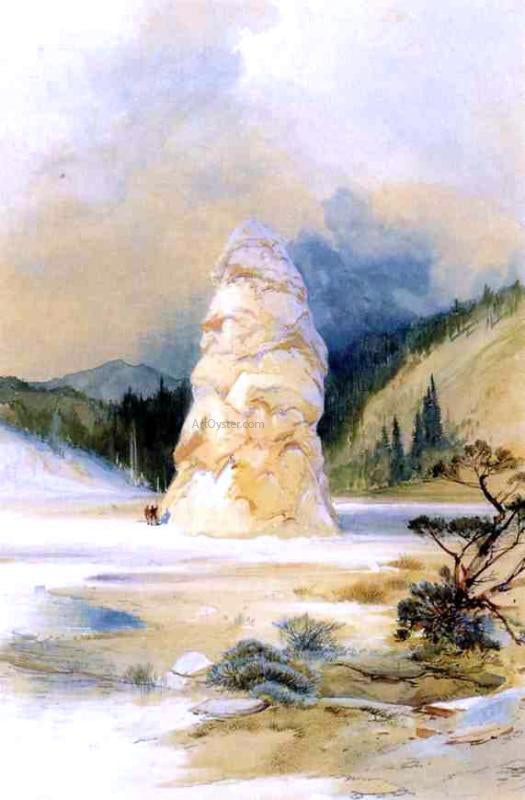  Thomas Moran The Hot Springs of Gardiners River, Extinct Geyser Crater - Hand Painted Oil Painting