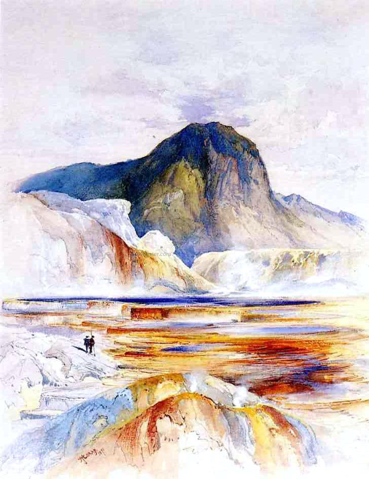  Thomas Moran The Hot Springs of Gardiners River, Upper Pools - Hand Painted Oil Painting