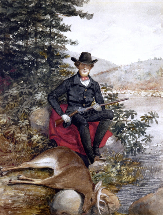  Alvan Fisher The Hunter, A Self Portrait - Hand Painted Oil Painting