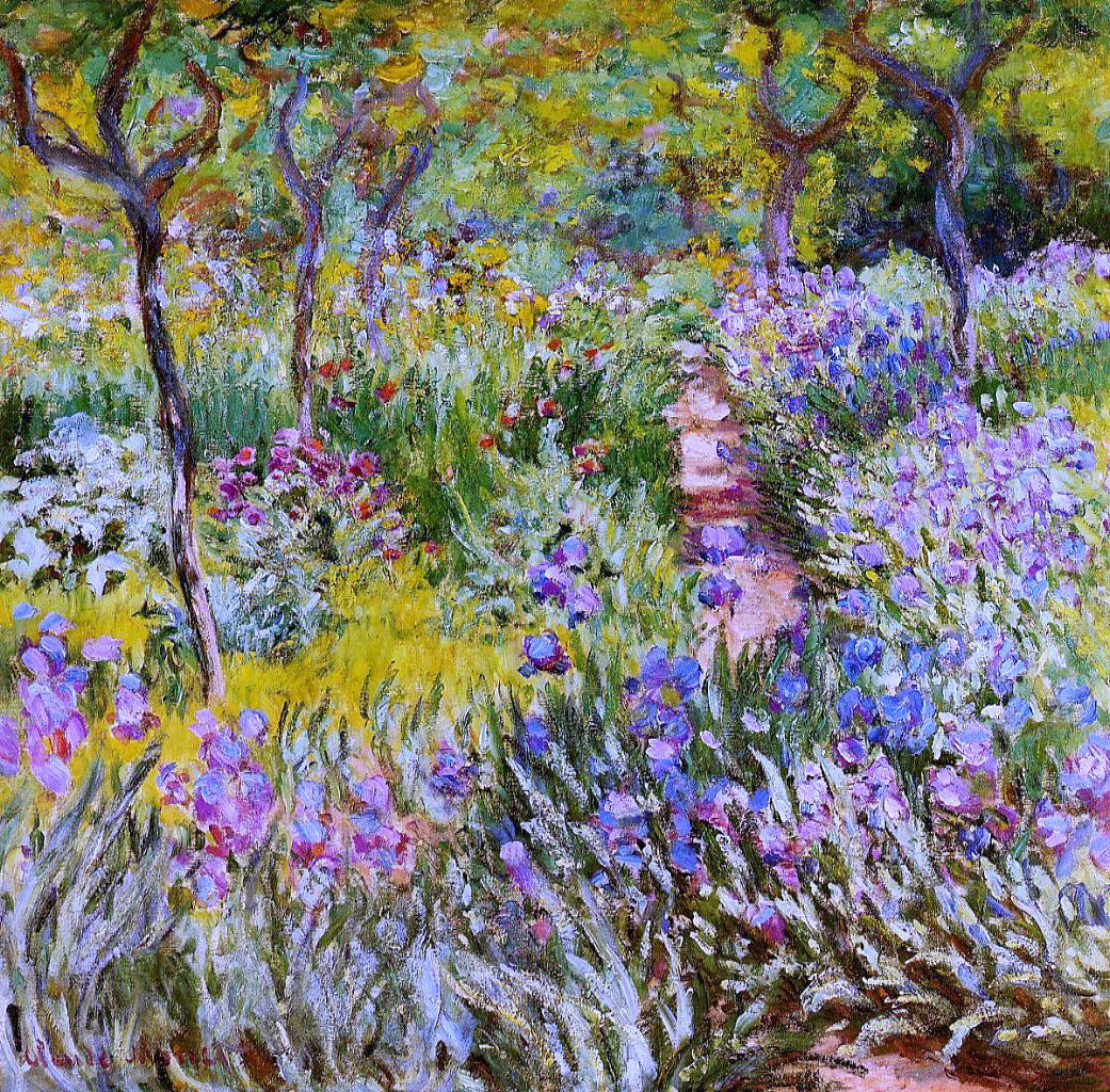  Claude Oscar Monet The Iris Garden at Giverny - Hand Painted Oil Painting